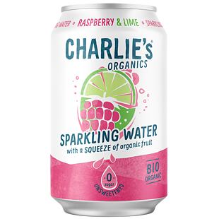 Charlie's Organics szénsavas ivóvíz málna és lime lével 330 ml