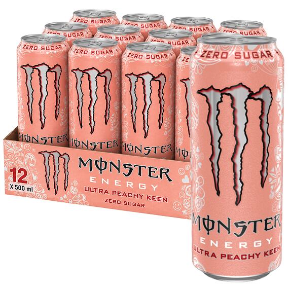 Monster CZ Ultra Peachy Keen cukormentes energiaital 500 ml Teljes csomag 12 db