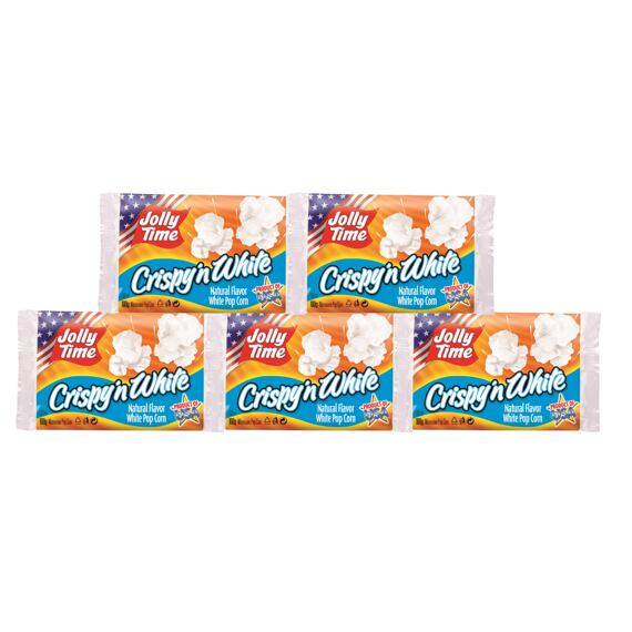 Jolly Time Crispy'n White Sós popcorn 100 g Kedvezményes 5 darabos csomag