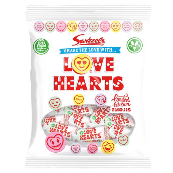 Swizzels Love Hearts pezsgőcukorka gyümölcs ízekkel 75 g