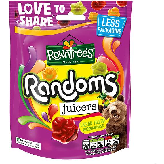 Rowntree's Randoms Juicers gyümölcsös töltött zselés cukorka 140 g